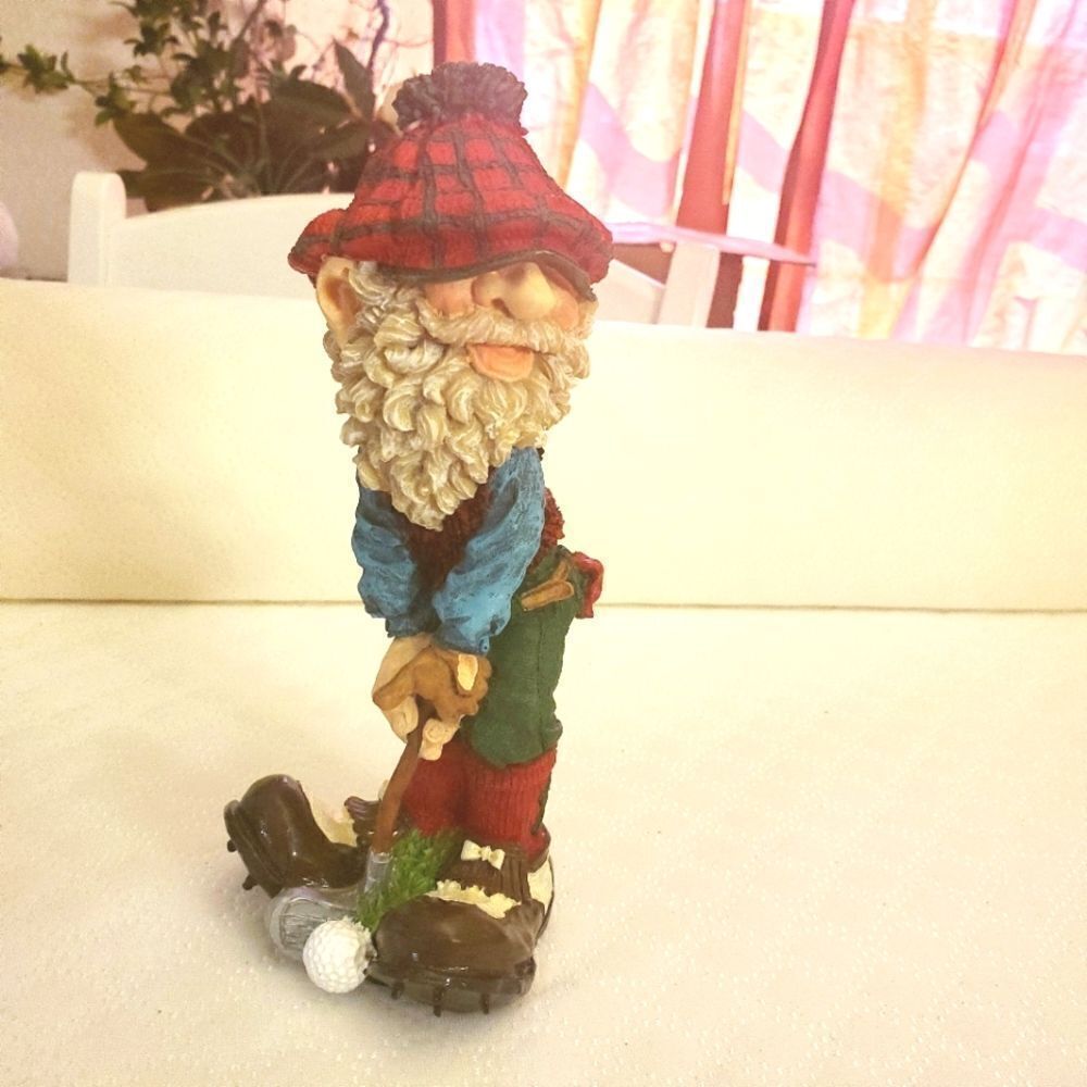 Golfing Santa Figurine 9"